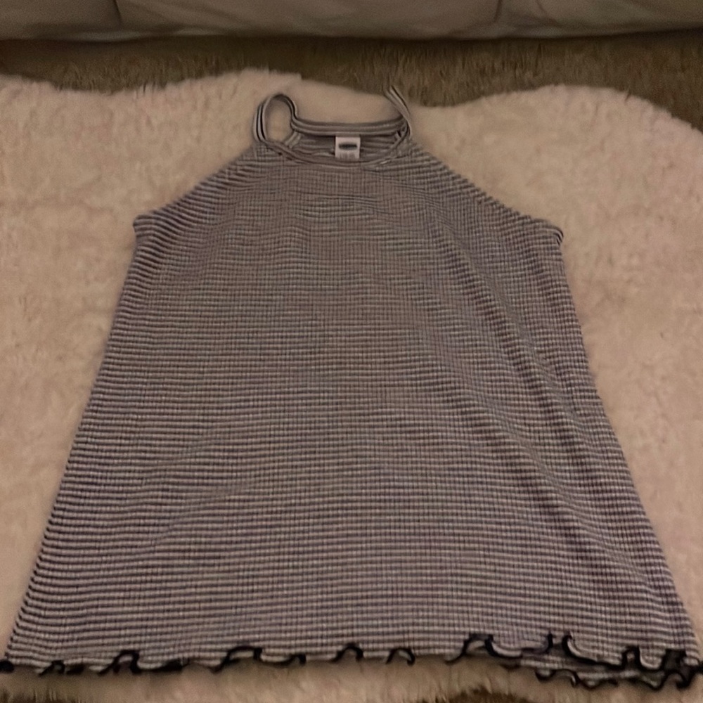 black and white striped tank